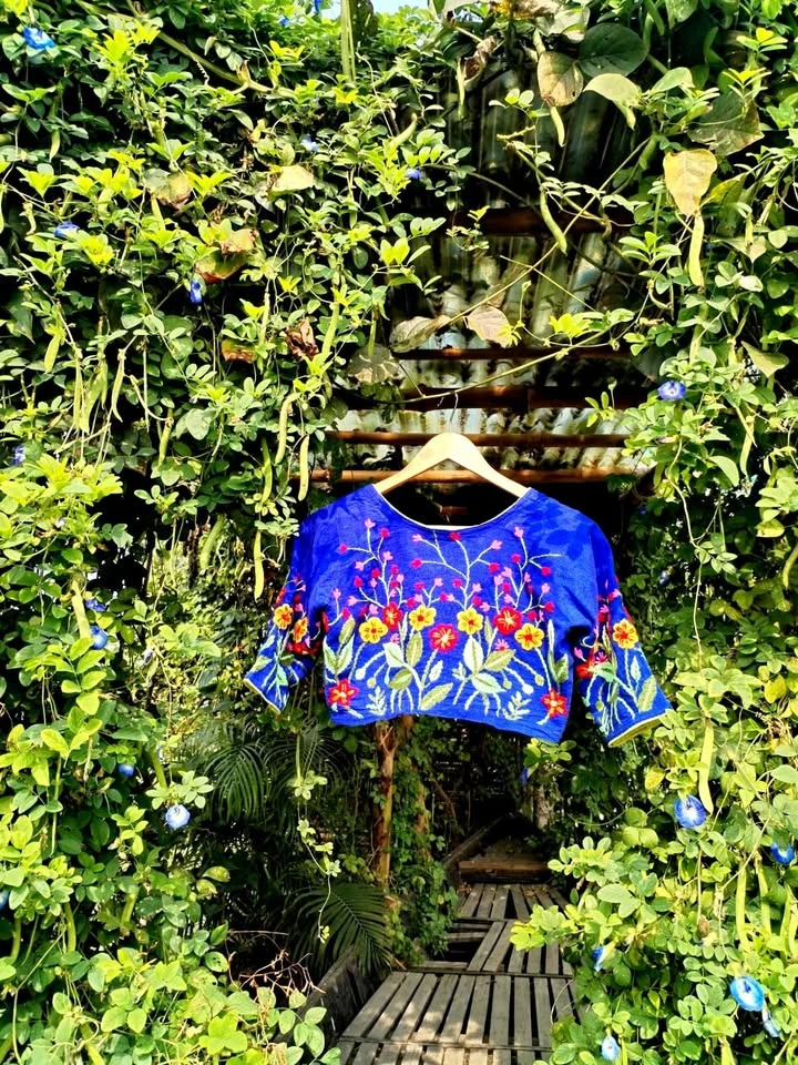 Deep Blue cotton blouse