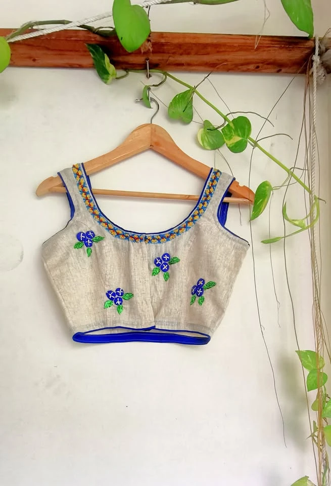 Beige colour cotton blouse