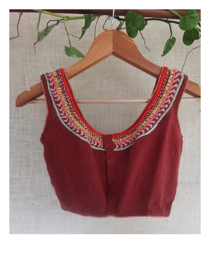 Chestnut colour cotton blouse