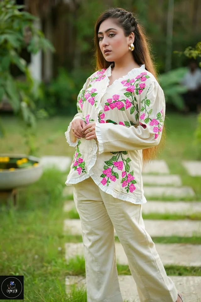 Soft brown, Hand-Stitched Cotton Shirt and pant