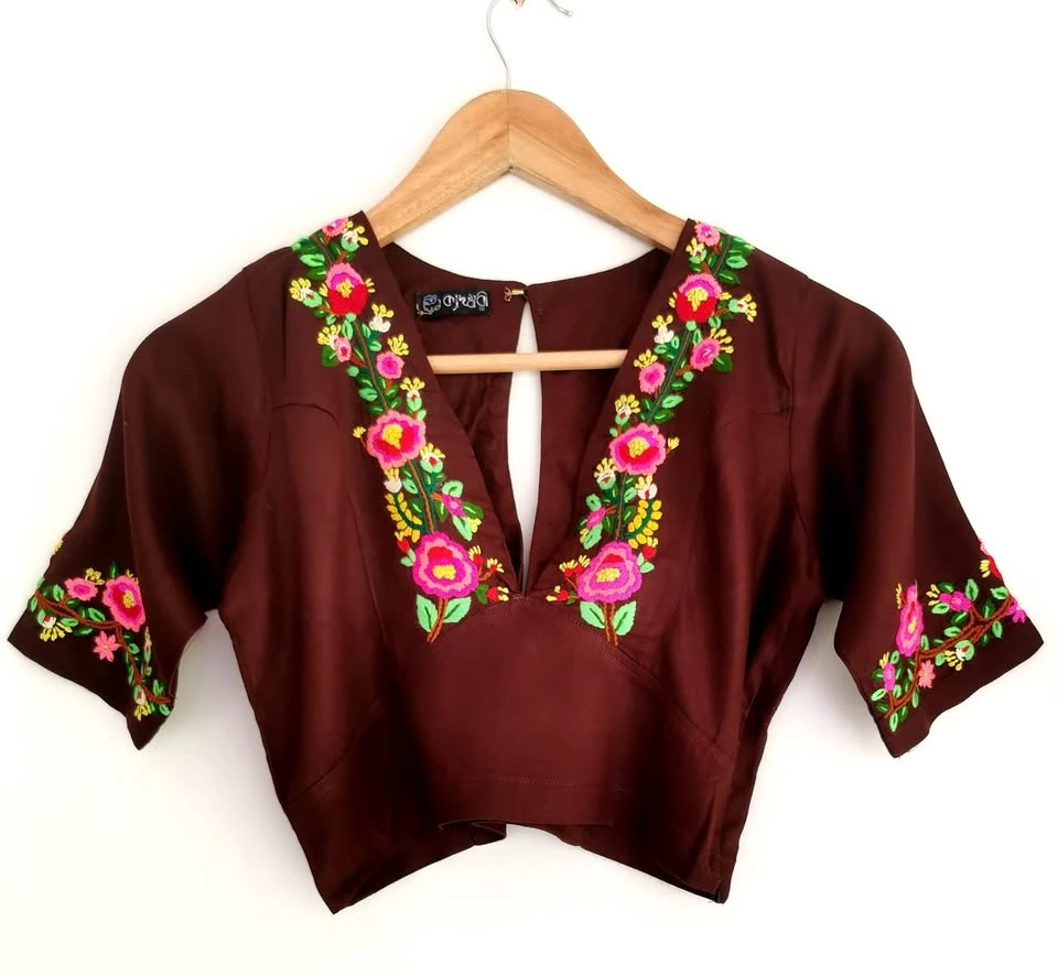 Maroon colour cotton blouse