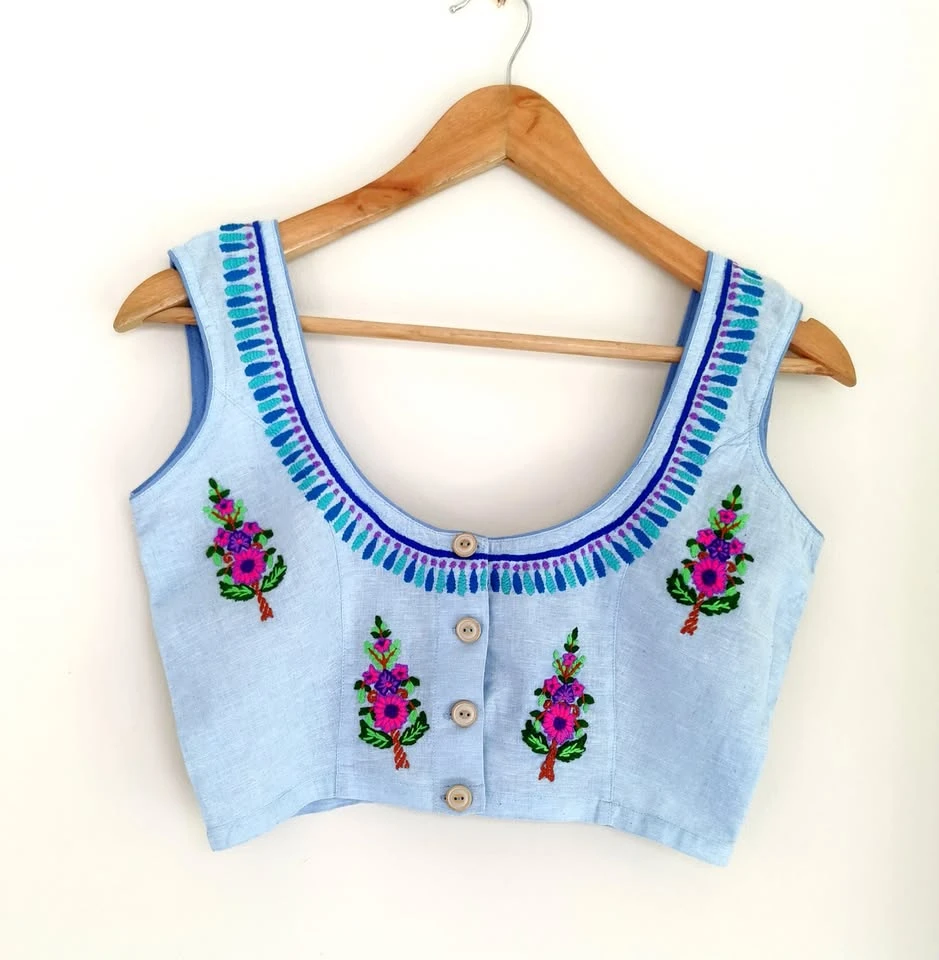 Baby Blue colour cotton blouse