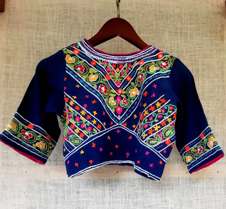 Navy Blue cotton blouse